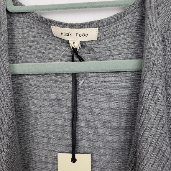 Pink Rose Cardigan Dark Gray sleeveless Sweater - Picture 7 of 7